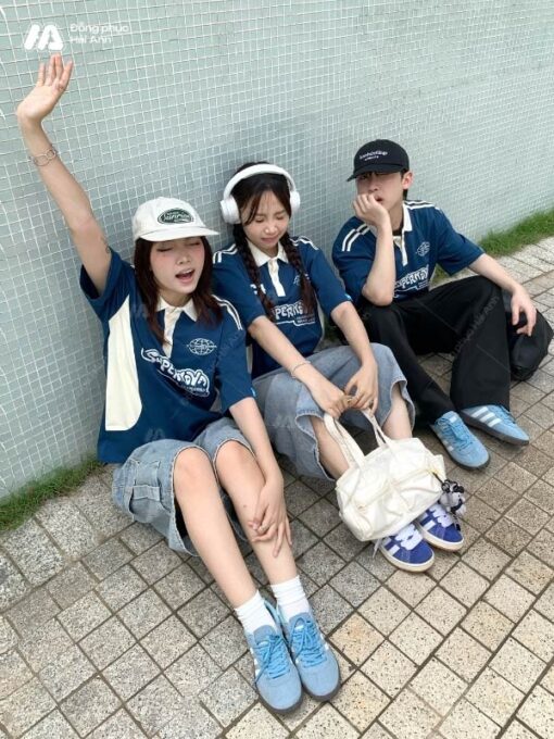 Mẫu Áo Đồng Phục Lớp Polo Oversize Game On Màu Xanh Coban - ảnh 5