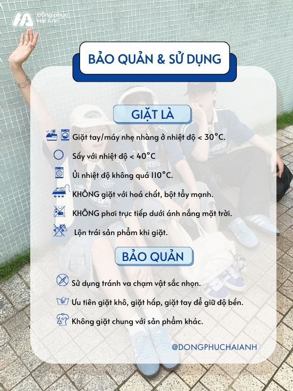 Bí kíp giặt và bảo quản áo lớp xanh coban Game On bền đẹp