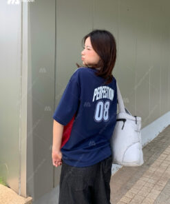 Mẫu Áo Đồng Phục Lớp Polo Oversize Game On Màu Xanh Đen Phối Đỏ - ảnh 2