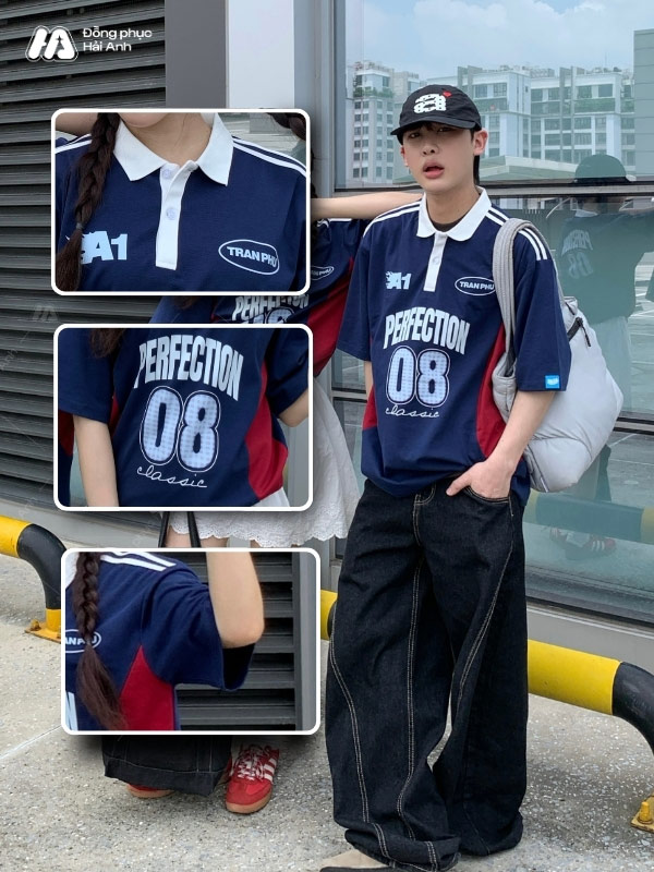 Áo Polo Game On form oversize, phong cách thể thao cá tính