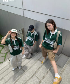 Mẫu Áo Đồng Phục Lớp Polo Oversize Game On Màu Xanh Iris - ảnh 3