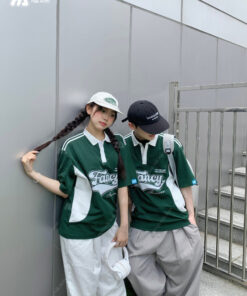 Mẫu Áo Đồng Phục Lớp Polo Oversize Game On Màu Xanh Iris - ảnh 2