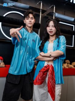 Mẫu Áo Đồng Phục Lớp Sơ Mi Oversize Flexin Màu Xanh Da Trời