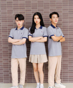 Mẫu Áo Đồng Phục Lớp Polo Besties Màu Xám - ảnh 4