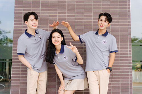Mẫu Áo Đồng Phục Lớp Polo Besties Màu Xám - ảnh 3