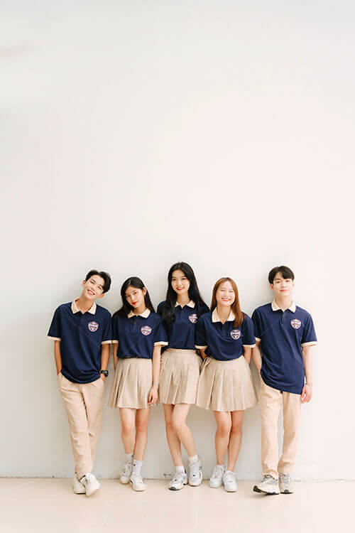Mẫu Áo Lớp Polo Besties Màu Xanh Đen Phối Kem Chesee - ảnh 6