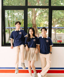 Mẫu Áo Lớp Polo Besties Màu Xanh Đen Phối Kem Chesee - ảnh 4