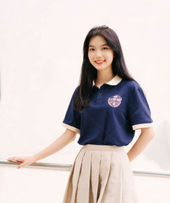 Mẫu Áo Lớp Polo Besties Màu Xanh Đen Phối Kem Chesee - ảnh 3