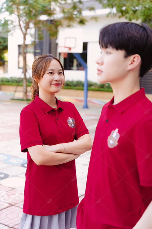 Mẫu Áo Đồng Phục Lớp Có Cổ Besties Màu Đỏ Đô - ảnh 3