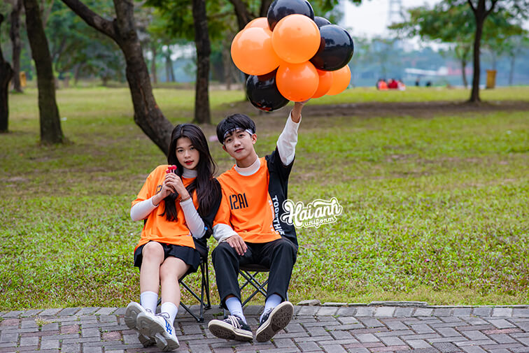 Mẫu Áo Lớp Colormix Màu Cam Đen 12A1