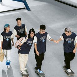 Mẫu Áo Lớp Dunky Cổ Tròn Màu Xanh Đen