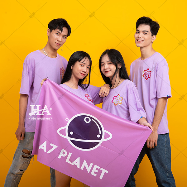 Mẫu áo lớp hologram màu tím thanos