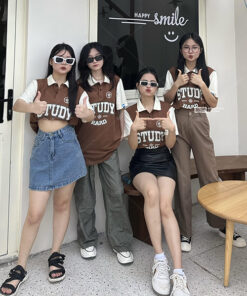Mẫu Áo Lớp Joyful Có Cổ Màu Nâu Choco - ảnh 9