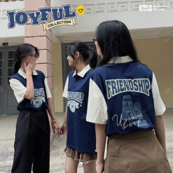 Mẫu Áo Lớp Joyful Có Cổ Màu Xanh Đen - ảnh 3