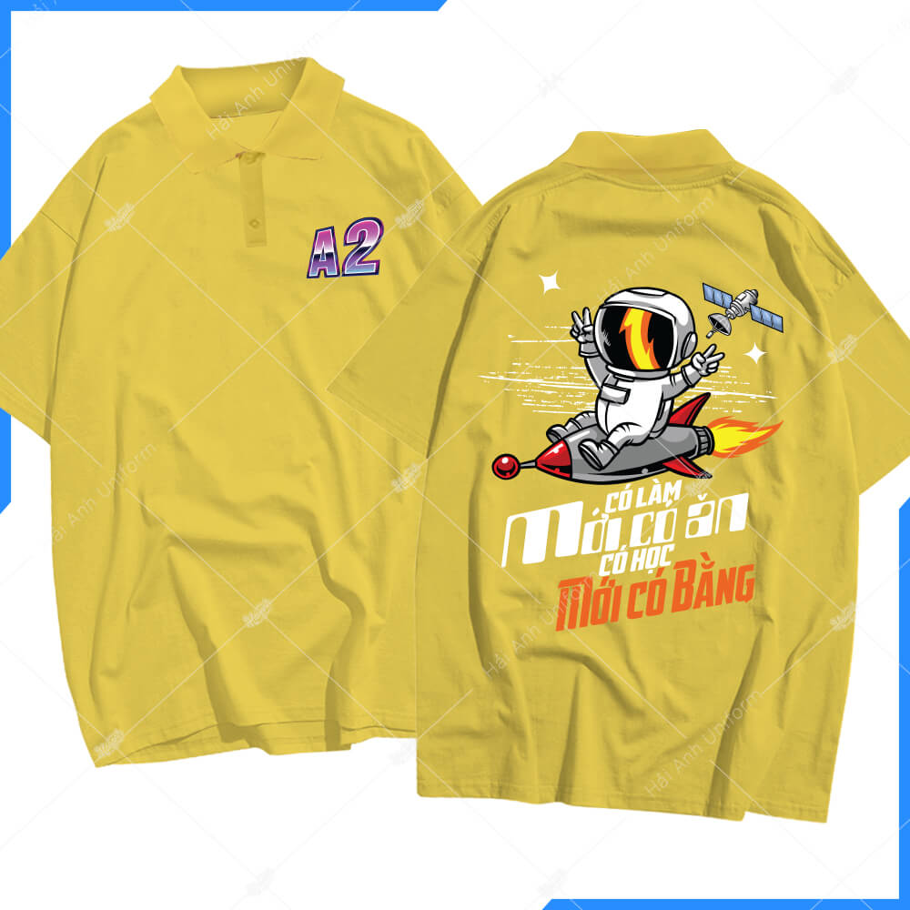 Mẫu Áo Lớp Polo Oversize Màu Vàng Chanh