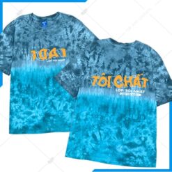 Mẫu Áo Lớp Patchy Ombre Xanh Xám Mới Nhất 2021
