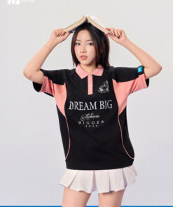 Mẫu Áo Lớp Polo Oversize Đam Mee Màu Đen - ảnh 3
