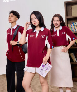 Mẫu Áo Lớp Polo Oversize Đam Mee Màu Đỏ Đô - ảnh 2