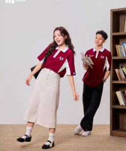 Mẫu Áo Lớp Polo Oversize Đam Mee Màu Đỏ Đô - ảnh 4