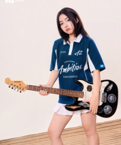 Mẫu Áo Lớp Polo Oversize Đam Mee Màu Xanh Coban - ảnh 3