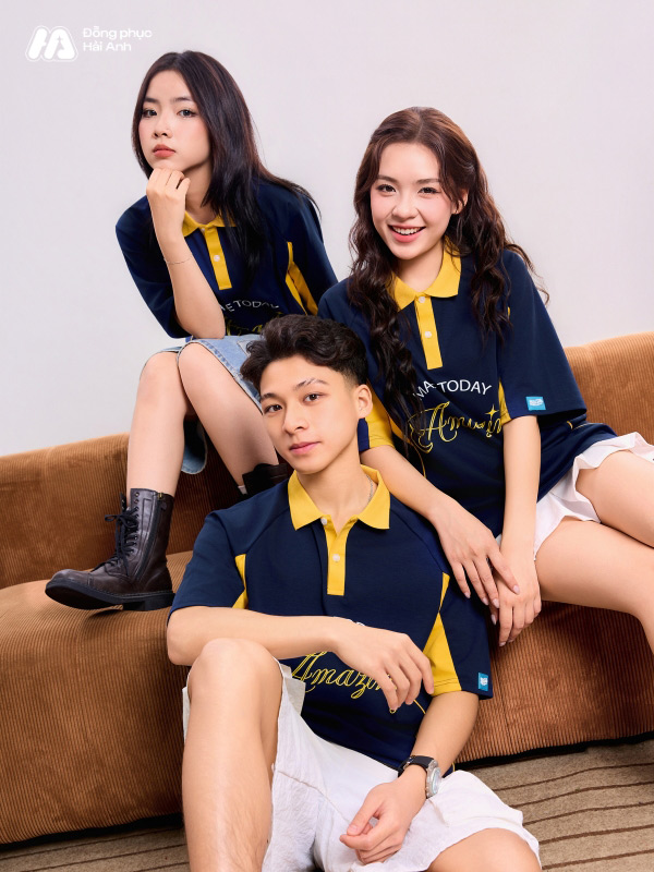 Mẫu Áo Lớp Polo Oversize Đam Mee Màu Xanh Đen - ảnh 2