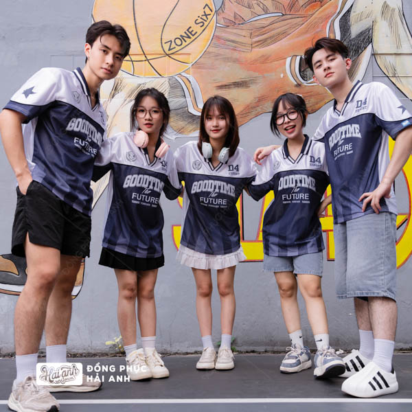Mẫu Áo Đồng Phục Lớp Polo Oversize Classmate Màu Xanh Đen - ảnh 4