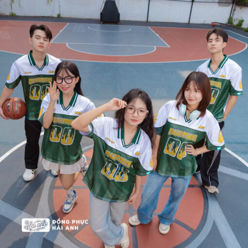 Mẫu Áo Đồng Phục Lớp Polo Oversize Classmate Màu Xanh Iris - ảnh 4