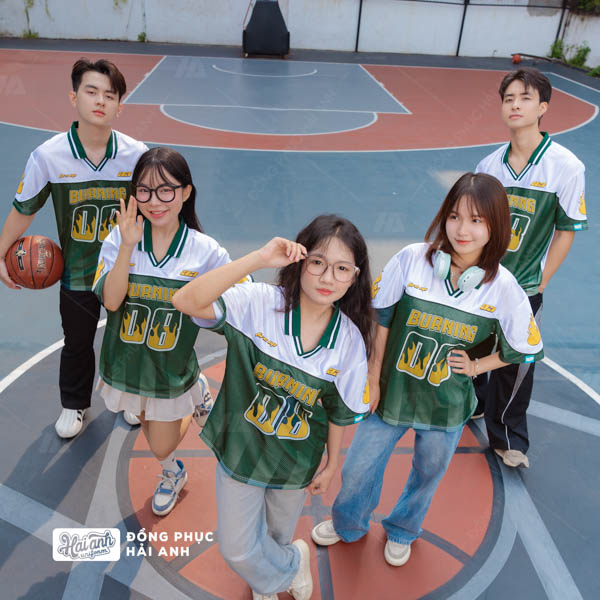 Mẫu Áo Đồng Phục Lớp Polo Oversize Classmate Màu Xanh Iris - ảnh 4
