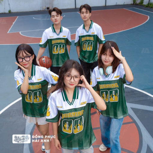 Mẫu Áo Đồng Phục Lớp Polo Oversize Classmate Màu Xanh Iris - ảnh 2