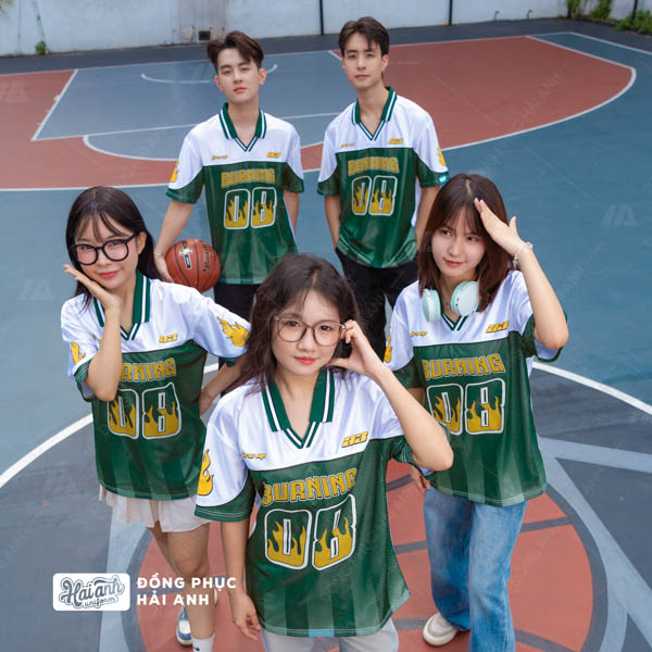 Mẫu Áo Đồng Phục Lớp Polo Oversize Classmate Màu Xanh Iris - ảnh 2