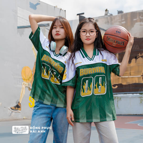 Mẫu Áo Đồng Phục Lớp Polo Oversize Classmate Màu Xanh Iris