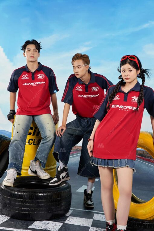 Mẫu Áo Lớp Polo Oversize Tay Raglan Màu Đỏ Đô - ảnh 8
