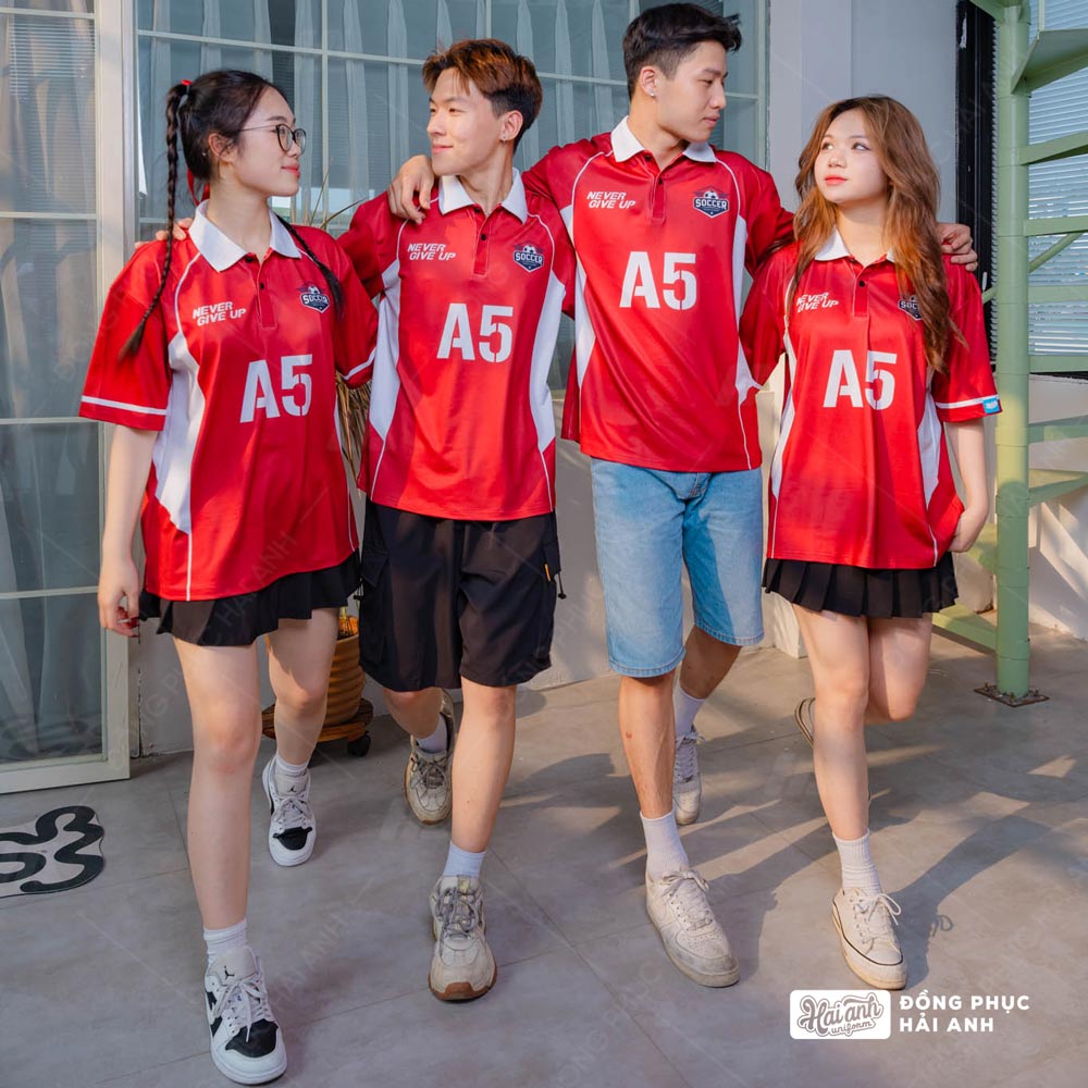 Mẫu Áo Lớp Polo Oversize Trophy Màu Đỏ Đô (Ngưng sản xuất)
