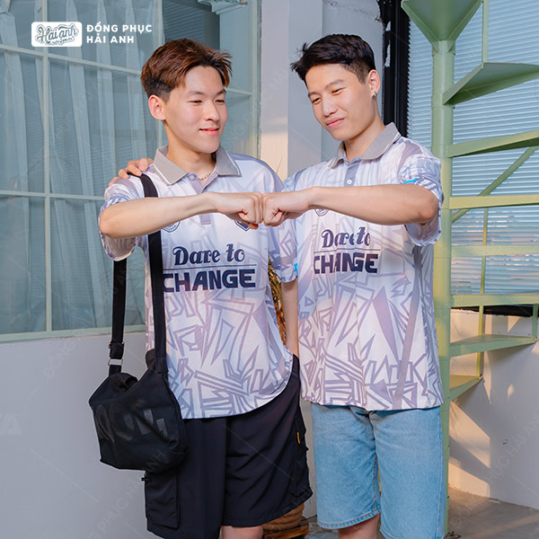 Mẫu Áo Lớp Polo Oversize Trophy Màu Xám Trắng (Ngưng sản xuất) - ảnh 5
