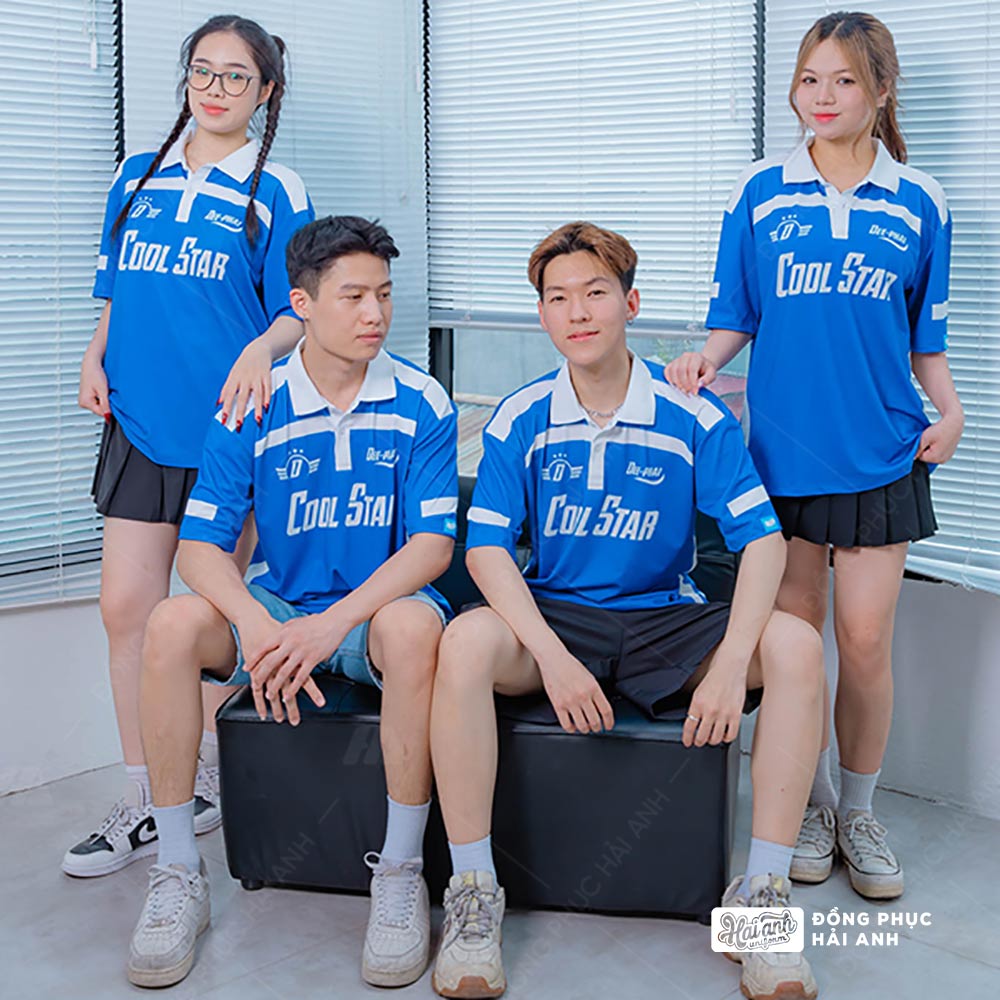 Mẫu Áo Lớp Polo Oversize Trophy Màu Xanh Bích (Ngưng sản xuất)