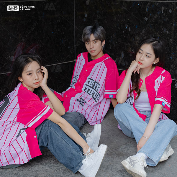 Áo Lớp Sơ Mi Baseball Hồng - Hình 2