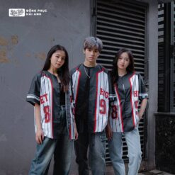 Mẫu Áo Đồng Phục Lớp Sơ Mi Baseball Màu Trắng – BST Baseball