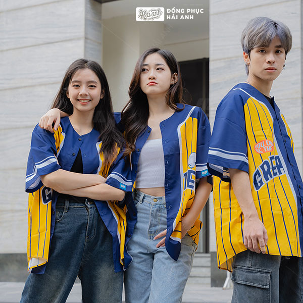 Mẫu Áo Đồng Phục Lớp Sơ Mi Baseball Vàng – BST Baseball - ảnh 4