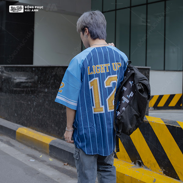 Mẫu Áo Đồng Phục Lớp Sơ Mi Baseball Xanh Dương – BST Baseball - ảnh 5