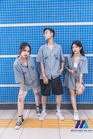 Mẫu Áo Lớp Sơ Mi Hadez Màu Xám (Hình 1)