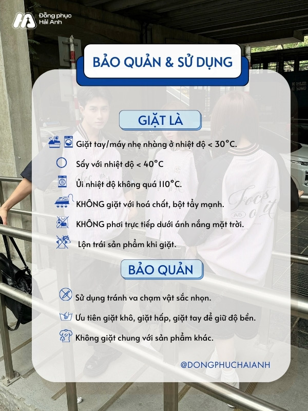 Mẹo vệ sinh mẫu áo lớp polo oversize Đam Mee màu xanh đen