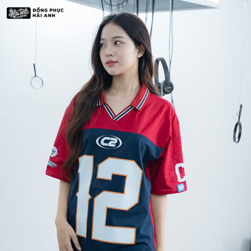 Mẫu Áo Đồng Phục Lớp Polo Oversize Iconic Màu Đỏ Đô – BST Iconic - ảnh 4