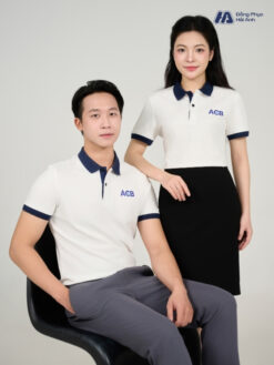 Mẫu Áo Polo Đồng Phục ACB Màu Trắng - ảnh 4