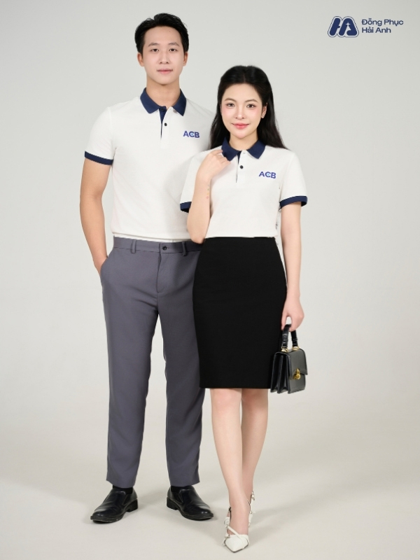 Mẫu Áo Polo Đồng Phục ACB Màu Trắng - ảnh 3