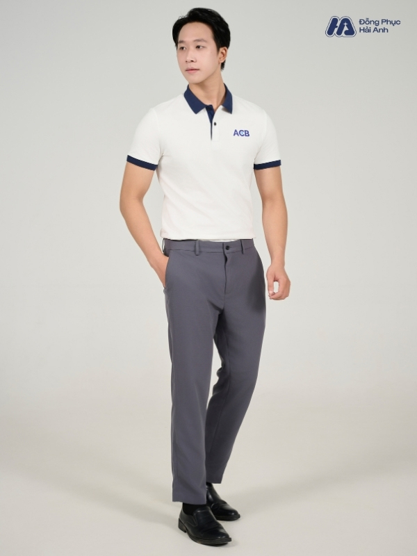Mẫu Áo Polo Đồng Phục ACB Màu Trắng - ảnh 2