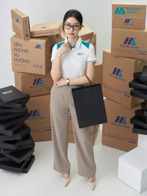 Mẫu Áo Polo Đồng Phục BIDV Màu Trắng - ảnh 4