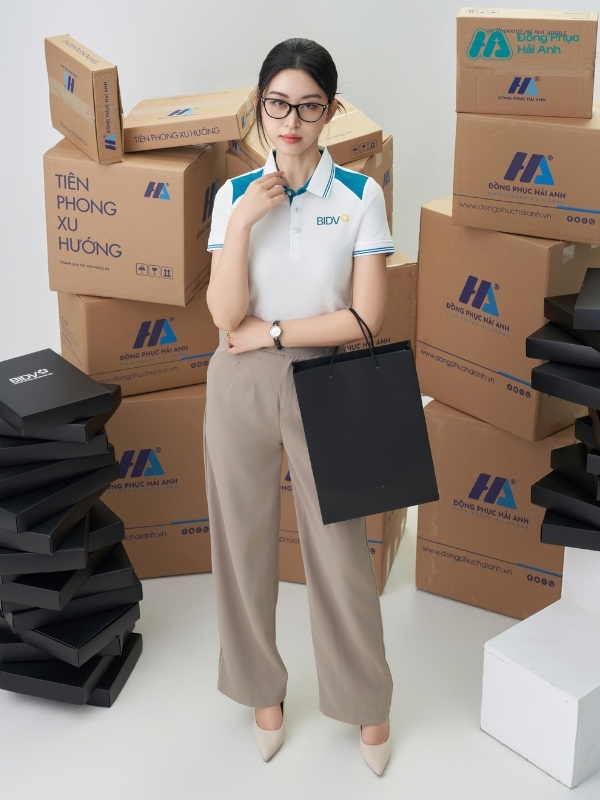 Mẫu Áo Polo Đồng Phục BIDV Màu Trắng - ảnh 4