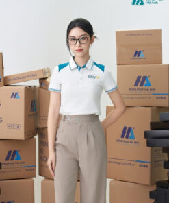 Mẫu Áo Polo Đồng Phục BIDV Màu Trắng