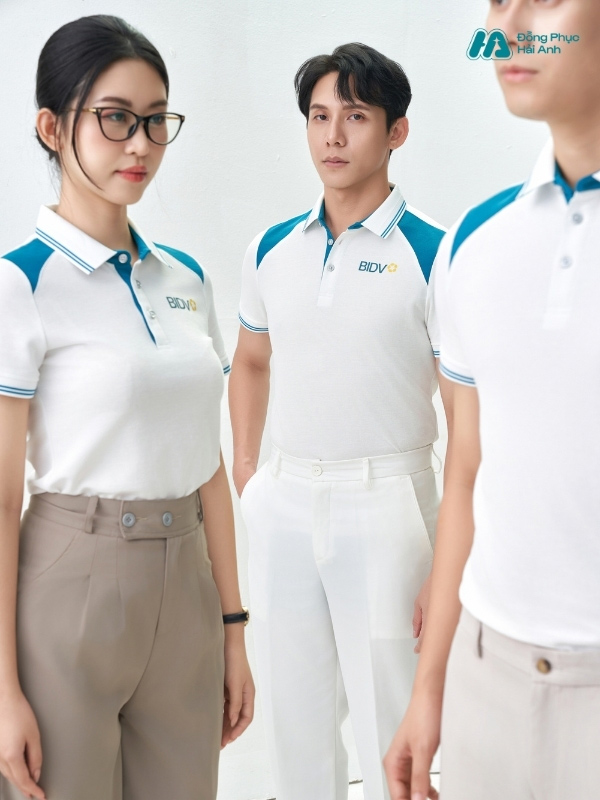 Mẫu Áo Polo Đồng Phục BIDV Màu Trắng - ảnh 3