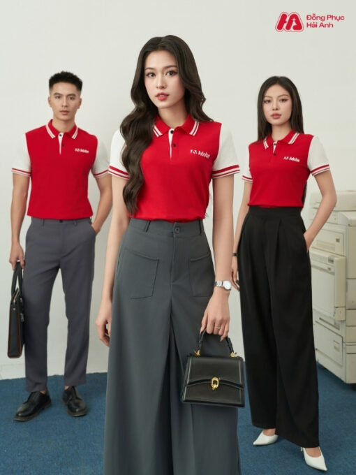 Mẫu Áo Polo Đồng Phục Công Ty Adobe Màu Đỏ - ảnh 2